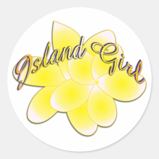 Island-meisje Ronde Sticker (Voorkant)