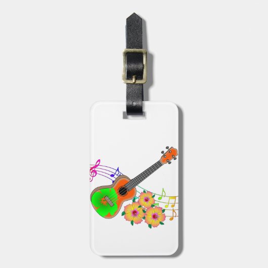 Island Music Tropical Ukulele Bagagelabel (Voorkant verticaal)