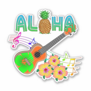 Island Music Ukulele Aloha Sticker