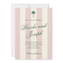 Island Palm Stripe Cabana Strand Retro roze trouwf