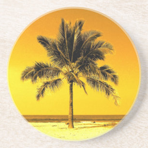 Island Palm Tree Zandsteen Onderzetter