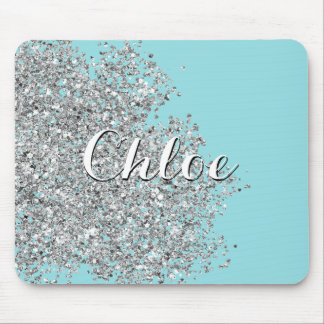 Island Paradise Blue Shines met Silver Glitter Muismat