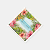 Island Paradise | Tropische doorbloem en palmen Servet (Hoek)