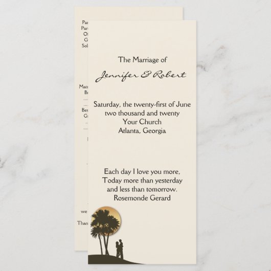 Island Paradise Wedding Programma (Voorkant / Achterkant)