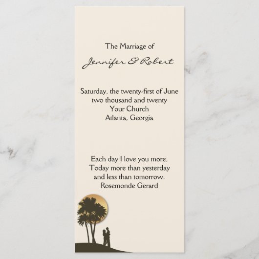 Island Paradise Wedding Programma (Voorkant)