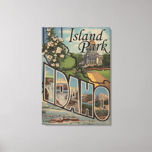 Island Park, Idaho - Large Letter Scenes Canvas Afdruk (Voorkant)