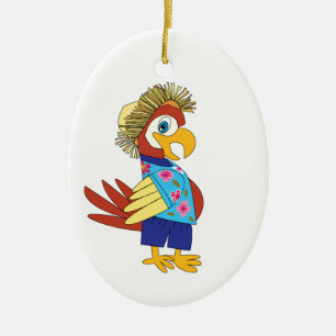 Island Parrot Keramisch Ornament