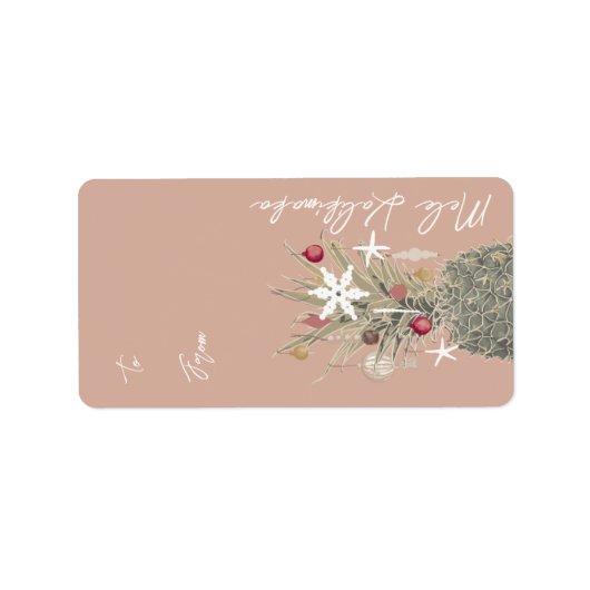 Island Pine, Hawaiian Style, kerstcadeau Etiket (Voorkant)
