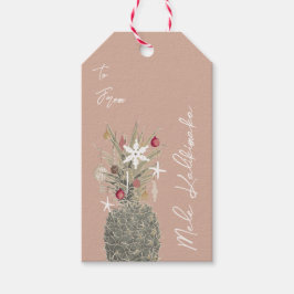 Island Pine, Hawaiian Style Kerstmis Cadeaulabel