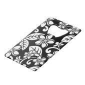 ISLAND PLUMERIA (BLACK) KREDIETKAARTFLESOPENER KREDIETKAART FLESSENOPENER (Voorkant Gekanteld)