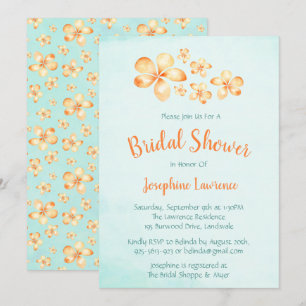 Island Plumeria Bridal Shower Uitnodigingen