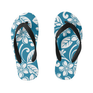 ISLAND PLUMERIA (CARIBISCHE BLAUW)Paar van Teensli Kinder Teenslippers