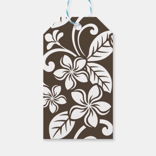ISLAND PLUMERIA (KOFFIE BROWN) CADEAULABEL (Voorkant)