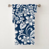 ISLAND PLUMERIA (NAVY) BATH TOWEL SET BAD HANDDOEK (Insitu)