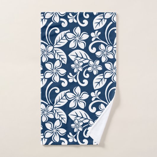 ISLAND PLUMERIA (NAVY) BATH TOWEL SET BAD HANDDOEK (Handdoek)