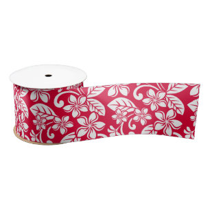 ISLAND PLUMERIA (RED) SATIN RIBBON LINT