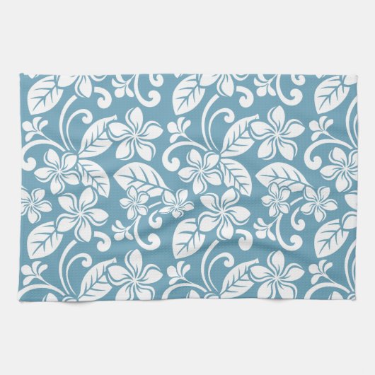ISLAND PLUMERIA (SLATE BLUE) Keukendoeken Theedoek (Horizontaal)
