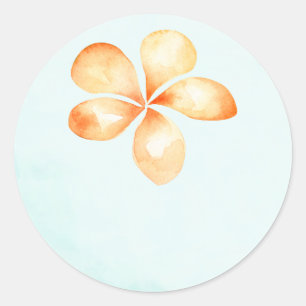 Island Plumeria Waterverf bruiloft gunst Stickers
