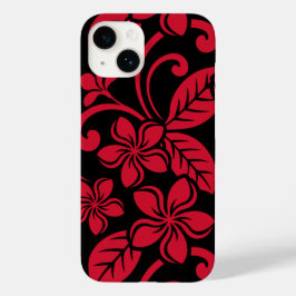ISLAND PLUMERIA (ZWARTE/RODE) Case-Mate iPhone 14 HOESJE
