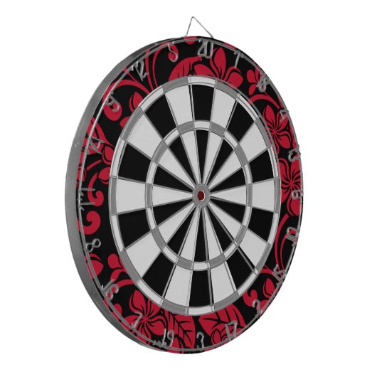 ISLAND PLUMERIA (ZWARTE/RODE) DARTBORD (Voorkant Links)