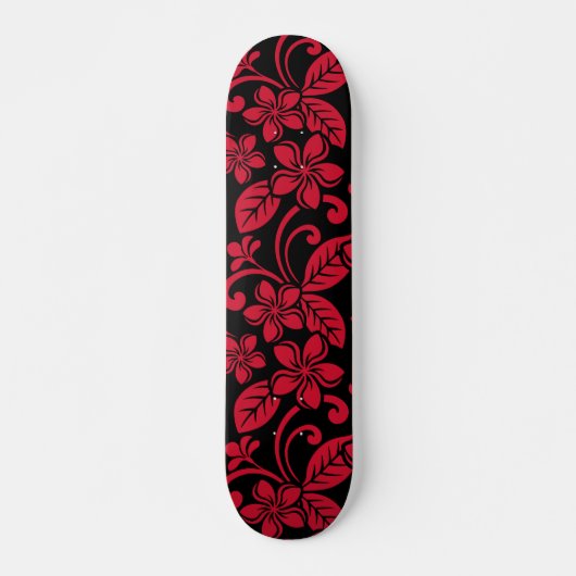 ISLAND PLUMERIA (ZWARTE/RODE) SKATEBOARD (Voorkant)