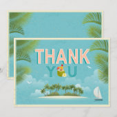 Island Resort Beach Destination Dank u Bedankkaart (Voorkant / Achterkant)