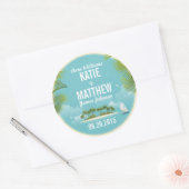 Island Resort Beach Destination Mariage Étiquette (Enveloppe)