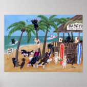Island Summer Vacation Labradors Artwork Poster (Voorkant)