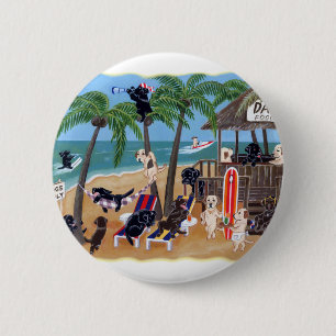 Island Summer Vacation Labradors Ronde Button 5,7 Cm