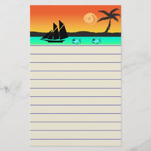Island Sunset Briefpapier (Voorkant)