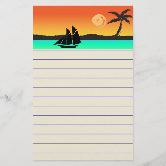Island Sunset Briefpapier (Voorkant)