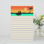 Island Sunset Briefpapier (Staand voorkant)