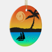 Island Sunset Keramisch Ornament (Rechts)