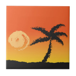 Island Sunset Tegeltje