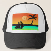 Island Sunset Trucker Pet (Voorkant)
