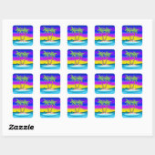 Island Sunset Vierkante Sticker (Vel)
