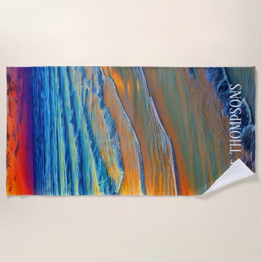 Island Sunset with Personised Name Strandlaken (Voorkant)