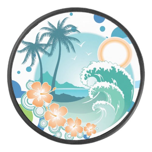 Island Surf Hockey Puck (Voorkant)