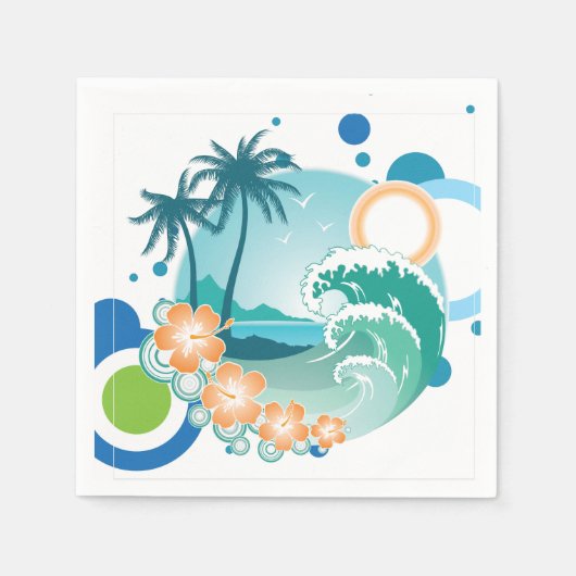 Island Surf Paper Napkins Servetten (Voorkant)