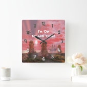 Island Time Island Sunset Square Wall klok (Huis)
