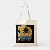 Island Time Palm Tree Budget Canvas tas (Achterkant)