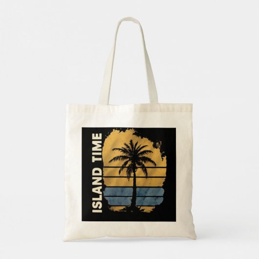Island Time Palm Tree Budget Canvas tas (Achterkant)