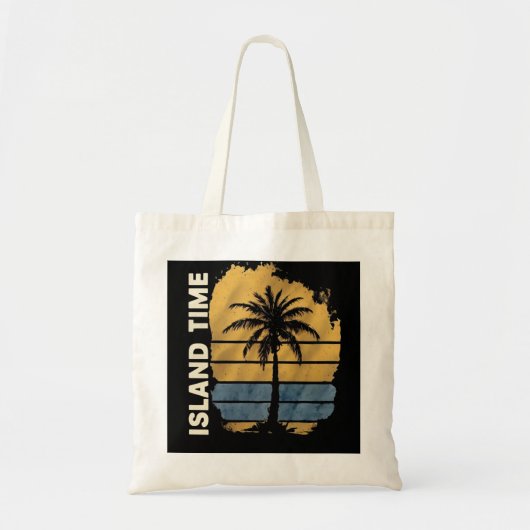 Island Time Palm Tree Budget Canvas tas (Voorkant)