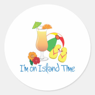 Island Time Ronde Sticker