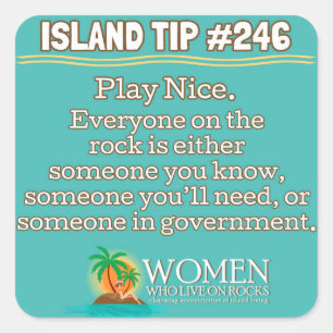 Island Tip #246 Stickers (aqua, vierkant)