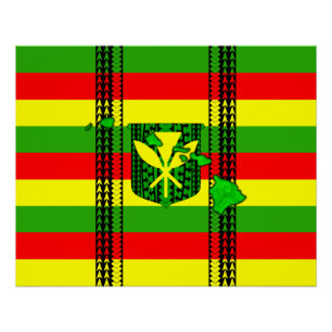 Island Tribal Kanaka Maoli Flag Perfect Poster