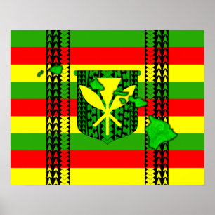 Island Tribal Kanaka Maoli Flag Poster