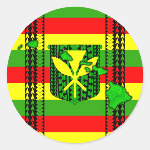Island Tribal Kanaka Maoli Flag Ronde Sticker