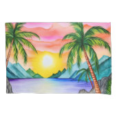 Island Tropical Beach Sunset Kussensloop (Voorkant)