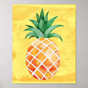 Island Tropical Pineapple Sunny Yellow Poster